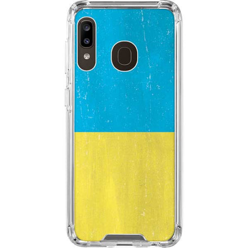 Ukraine Flag Distressed Galaxy A30 Clear Case